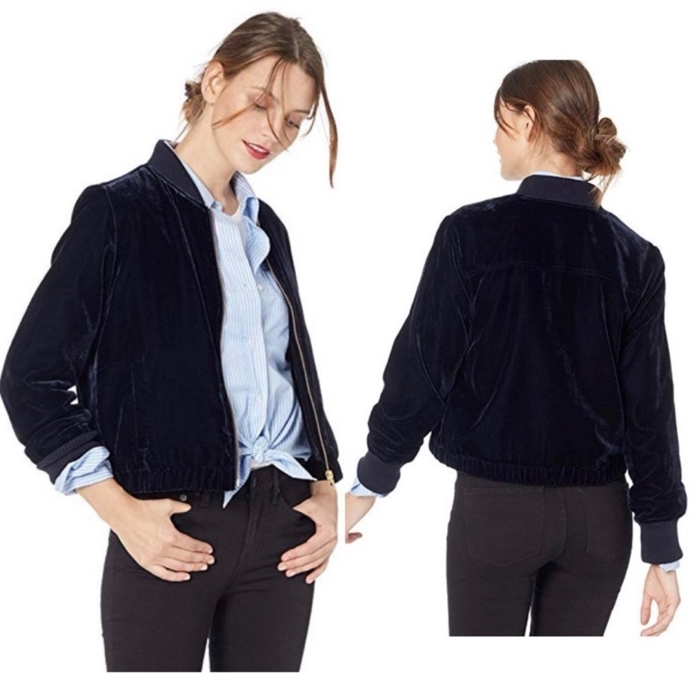 NWT Women’s J Crew Navy Bomber Jacket Size XS